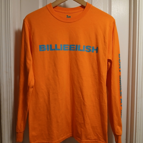 Billie EILISH 2019 Orange Long Sleeve Shirt SZ.S - Picture 1 of 4
